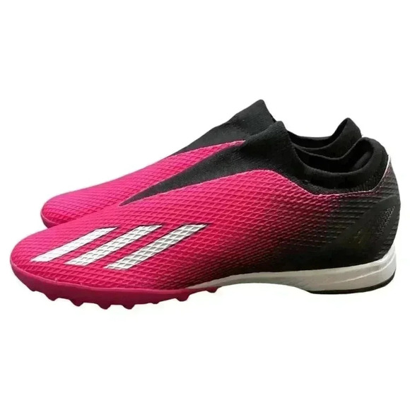 adidas Shoes Mens 12 Pink Black X SPEEDPORTAL.3 Laceless Turf Soccer Mesh NEW - Picture 6 of 9